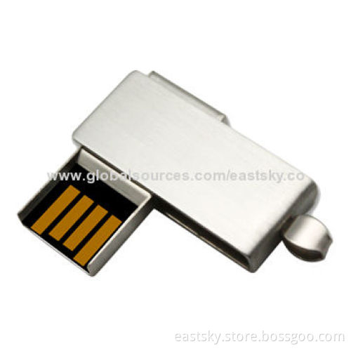 Swivel Style Mini USB Flash Drive with 64MB to 32GB Capacity, 2.0 InterfaceNew